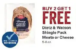 Coborn's Dietz & Watson Shingle Pack Meats or Cheese offer