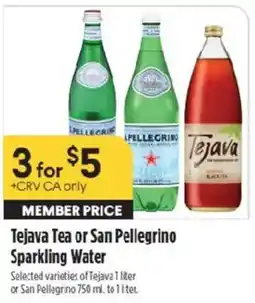 Raley's Tejava Tea or San Pellegrino Sparkling Water offer