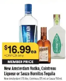 Raley's New Amsterdam Vodka, Cointreau Liqueur or Sauza Hornitos Tequila offer
