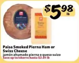 Fresco y Más Paisa Smoked Pierna Ham or Swiss Cheese offer