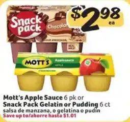 Fresco y Más Mott's Apple Sauce or Snack Pack Gelatin or Pudding offer