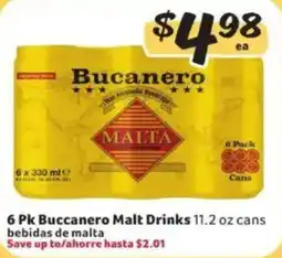 Fresco y Más Buccanero malt drinks offer
