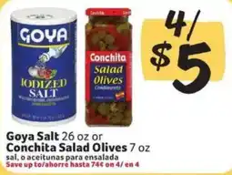 Fresco y Más Goya Salt or Conchita Salad Olives offer