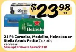 Fresco y Más Coronita, Modelito, Heineken or Stella Artois Petite offer