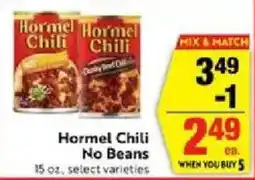 Save Mart Hormel Chili No Beans offer