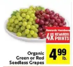 Save Mart Organic Green or Red Seedless Grapes offer