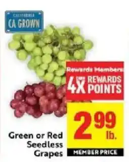 Save Mart Green or Red Seedless Grapes offer