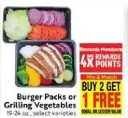 Save Mart Burger Packs or Grilling Vegetables offer