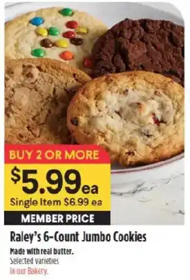 Raley's 6-Count Jumbo Cookies