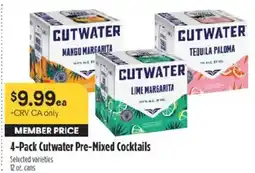 Raley's Cutwater pre-mixed cocktails offer