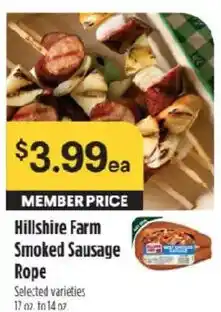 Raley's Hillshire Farm Smoked Sausage Rope offer