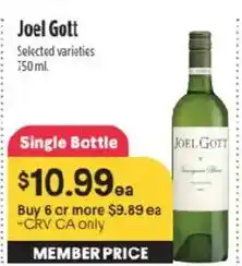 Raley's Joel Gott selected varieties offer
