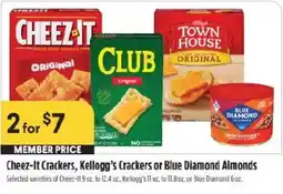 Raley's Cheez-It Crackers, Kellogg's Crackers or Blue Diamond Almonds offer