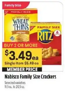 Raley's Nabisco Family Size Crackers offer