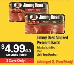 Raley's Jimmy Dean Smoked Premium Bacon offer