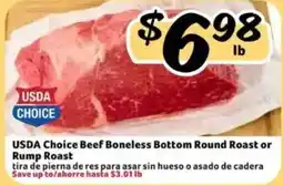 Fresco y Más Usda choice beef boneless bottom round roast or rump roast offer