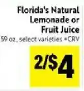 Save Mart Florida's Natural Lemonade or Fruit Juice offer