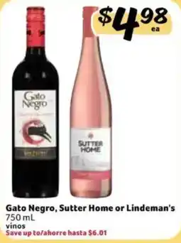 Fresco y Más Gato Negro, Sutter Home or Lindeman's vinos offer