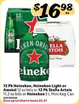 Fresco y Más Heineken, Heineken Light or Amstel or Stella Artois offer