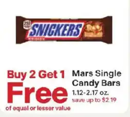 Coborn's Mars Single Candy Bars offer