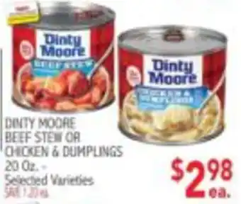 Dinty Moore beef stew or chicken & dumplings