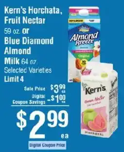 Smart & Final Kern's Horchata, Fruit Nectar or Blue Diamond Almond Milk offer