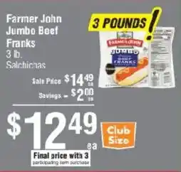 Smart & Final Farmer John Jumbo Beef Franks offer