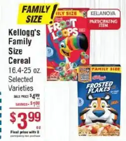 Smart & Final Kellogg's Family Size Cereal offer