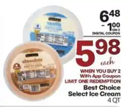 Harp's Market Best Choice Select Ice Cream offer