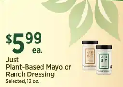Yoke's Fresh Market Just Plant-Based Mayo or Ranch Dressing offer
