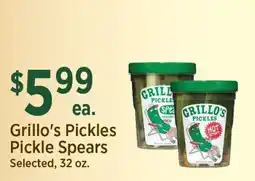 Yoke's Fresh Market Grillo's Pickles Pickle Spears offer