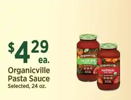 Yoke's Fresh Market Organicville Pasta Sauce offer
