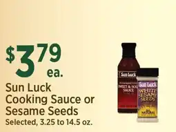 Yoke's Fresh Market Sun Luck Cooking Sauce or Sesame Seeds offer