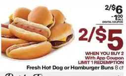 Harp's Market Fresh Hot Dog or Hamburger Buns offer
