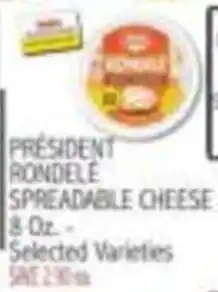 Ingles Markets President rondelle spreadable cheese offer