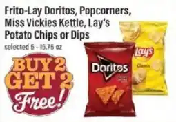 Lowes Foods Frito-Lay Doritos, Popcorners, Miss Vickies Kettle, Lay's Potato Chips or Dips offer
