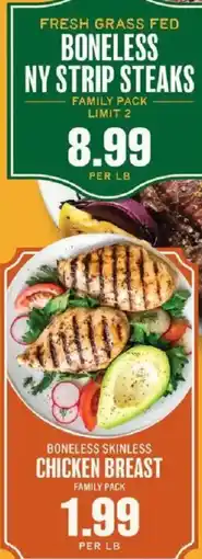 Lowes Foods Fresh grass fed boneless ny strip steaks offer