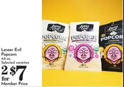 Pavilions Lesser Evil Popcorn offer