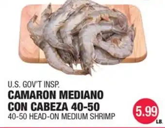 Camaron Mediano Con Cabeza 40-50