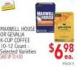 Ingles Markets Maxwell House or Gevalia K-Cup Coffee offer