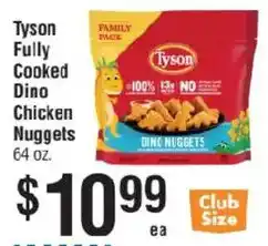 Smart & Final Tyson fully cooked dino chicken nuggets offer