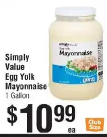 Smart & Final Simply Value Egg Yolk Mayonnaise offer