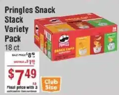 Smart & Final Pringles snack stack variety pack offer
