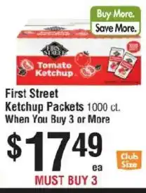 Smart & Final First Street ketchup packets offer