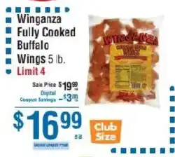 Smart & Final Winganza fully cooked buffalo wings offer