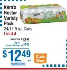 Smart & Final Kern's nectar variety pack offer