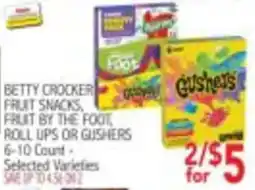 Ingles Markets Betty Crocker fruit snacks, fruit by the foot, roll ups or gushers offer