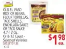 Ingles Markets Old El Paso rice or beans, flour tortillas, taco shells, enchilada sauce or taco sauce offer