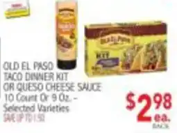 Ingles Markets Old El Paso taco dinner kit or queso cheese sauce offer