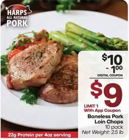Harp's Market Harps all natural pork boneless pork loin chops offer